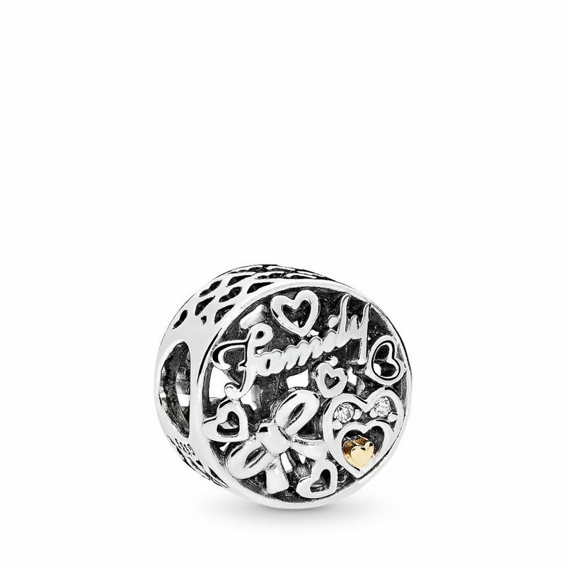 Pandora Family Tribute Charm Ireland - Two Tone/Cubic Zirconia - 968014XEF